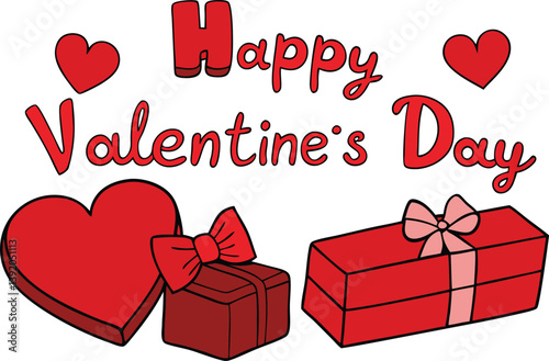 A Box Of Chocolates Happy Valentine's Day in soft red tones
