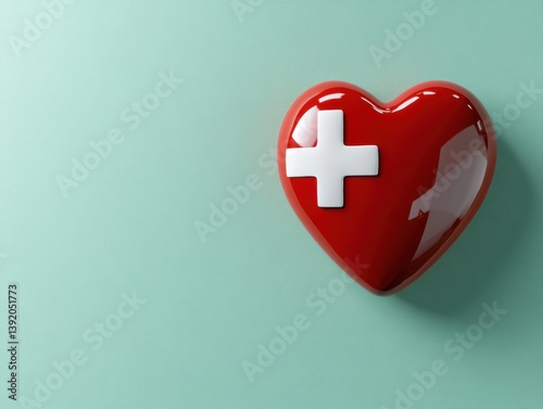 Symbol of care and compassion emerges in heart hospital icon showcasing health and wellness in a modern healthcare environment
