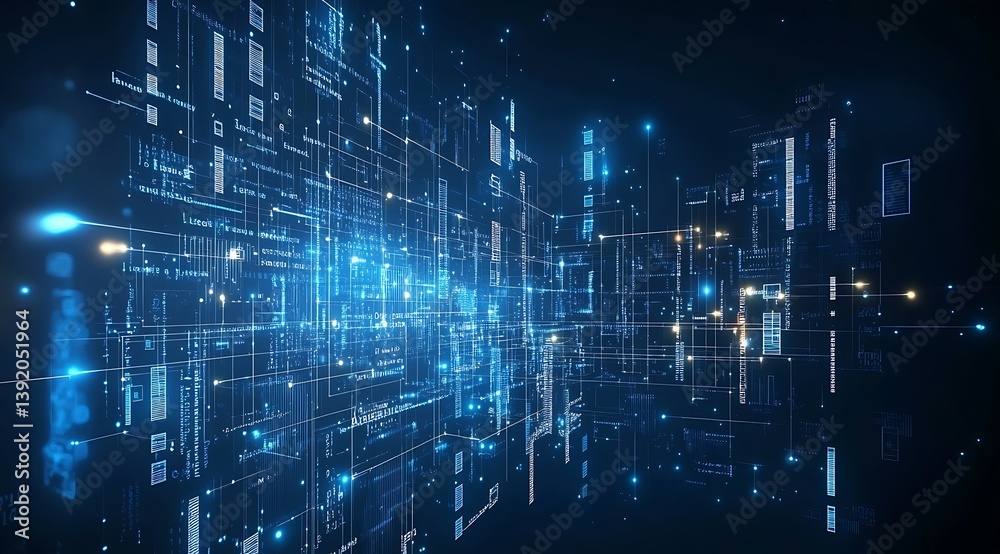 Abstract blue network connectivity background for tech and digital design. Abstract blue network connectivity background for tech and digital design.
