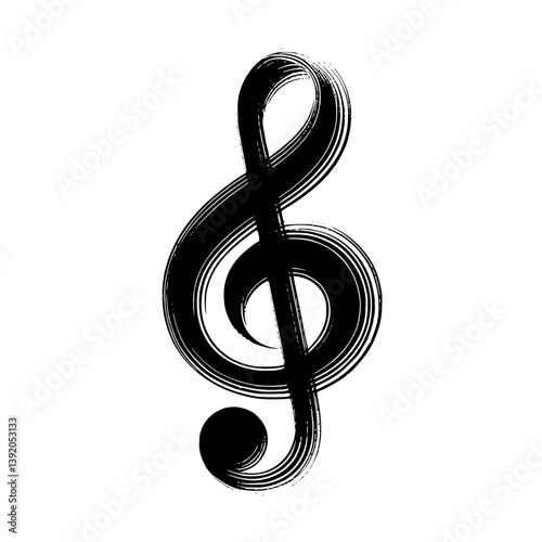 Musical note silhouette illustration on a transparent background  