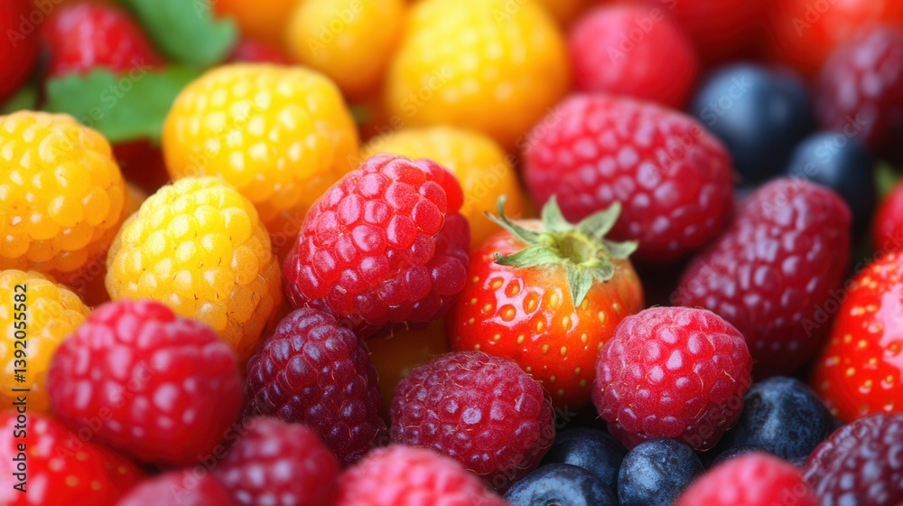 Vibrant mix of colorful berries Vibrant mix of colorful berries