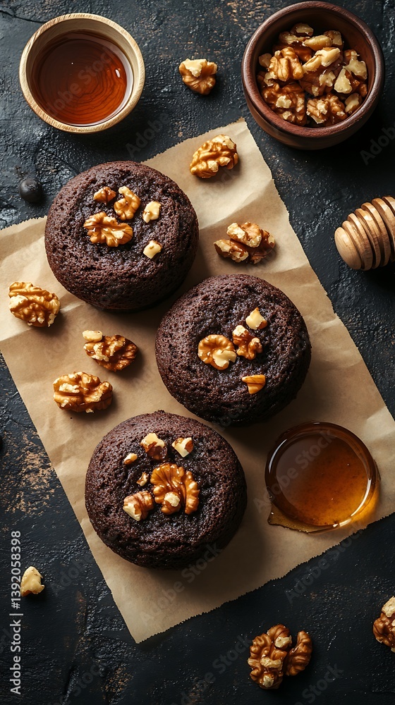 Chocolate Walnut Cookies on Paper Chocolate Walnut Cookies on Paper