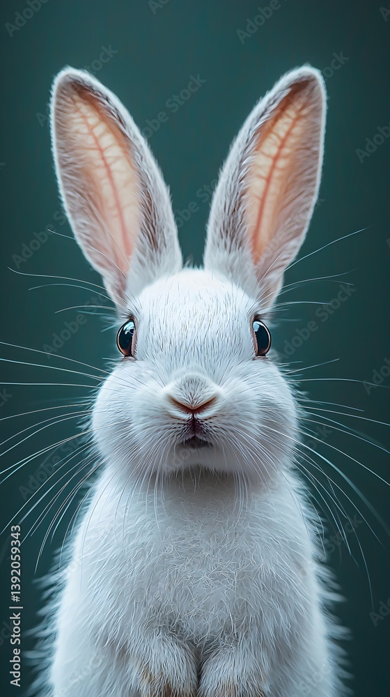 Obraz premium a close up of a white rabbit ' s face