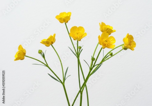 Wallpaper Mural Vibrant yellow buttercup flowers delicate Torontodigital.ca