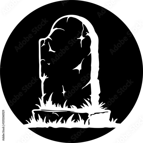 Eerie Tombstone Silhouette Depicting Mortality, Remembrance and Commemoration