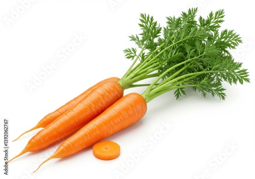 Fresh carrot vibrant orange green