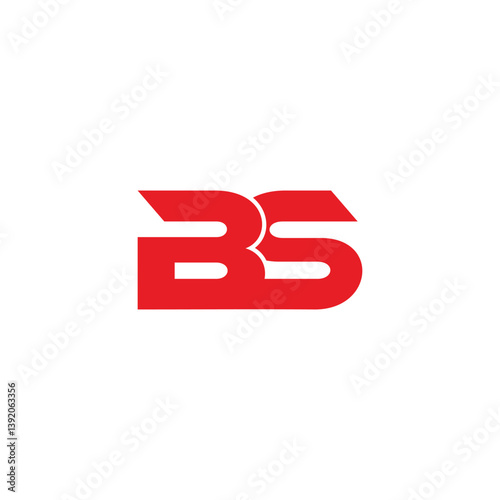 Free Download letter bs simple red linked geometric dynamic logo vector - GFXLoad