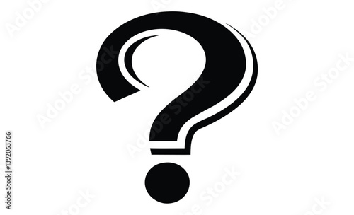 Question mark icon symbol silhouette, Question mark flat icon for apps and websites 