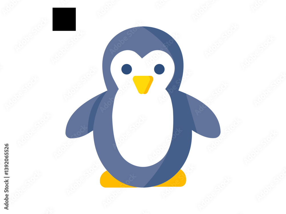 Obraz premium penguin vector icon isolated on white.penguin icon design template vector illustration. penguin vector, icon vector illustration, penguin silhouette of a penguin isolated on a white background, eps, p