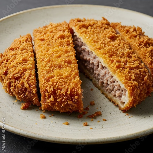 Japanese Ground Meat Cutlet - Menchi Katsu Plating
