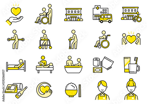 介護福祉アイコン06　Care and Welfare icons