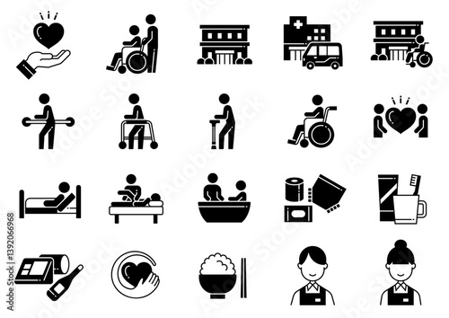 介護福祉アイコン05　Care and Welfare icons