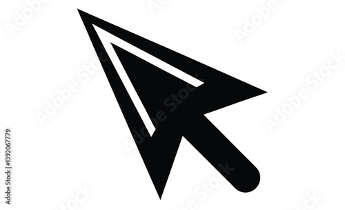 Mouse pointer click arrow silhouette, Computer mouse click pointer cursor arrow flat icon for apps and websites 