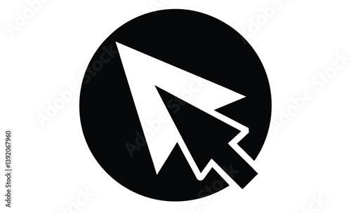 Mouse pointer click arrow silhouette, Computer mouse click pointer cursor arrow flat icon for apps and websites 