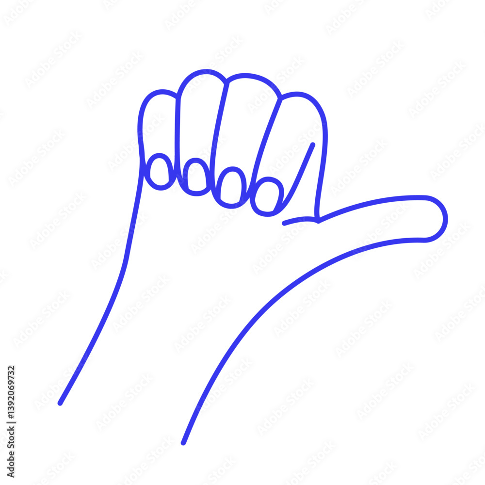 Obraz premium Hand gesture doodle icon. Contour vector illustration