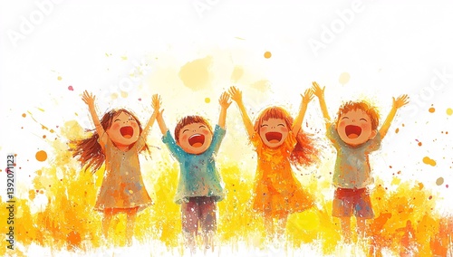 children giggling happily as they play as close companions