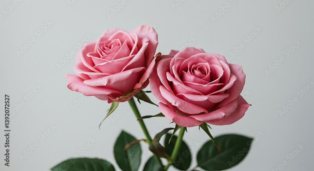 Pink Rose Duet: A Delicate Bloom AI Generated Pink Rose Duet: A Delicate Bloom AI Generated