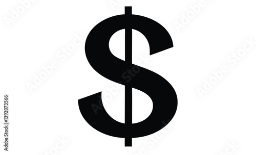 Dollar symbol money icon flat silhouette, American dollar currency or dollar symbol flat icon for apps and websites 