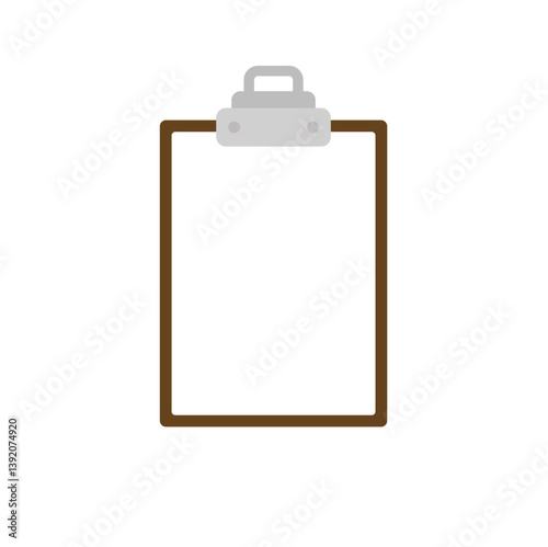 Note board with blank white paper. Notebook with clean sheet. Vector illustration.