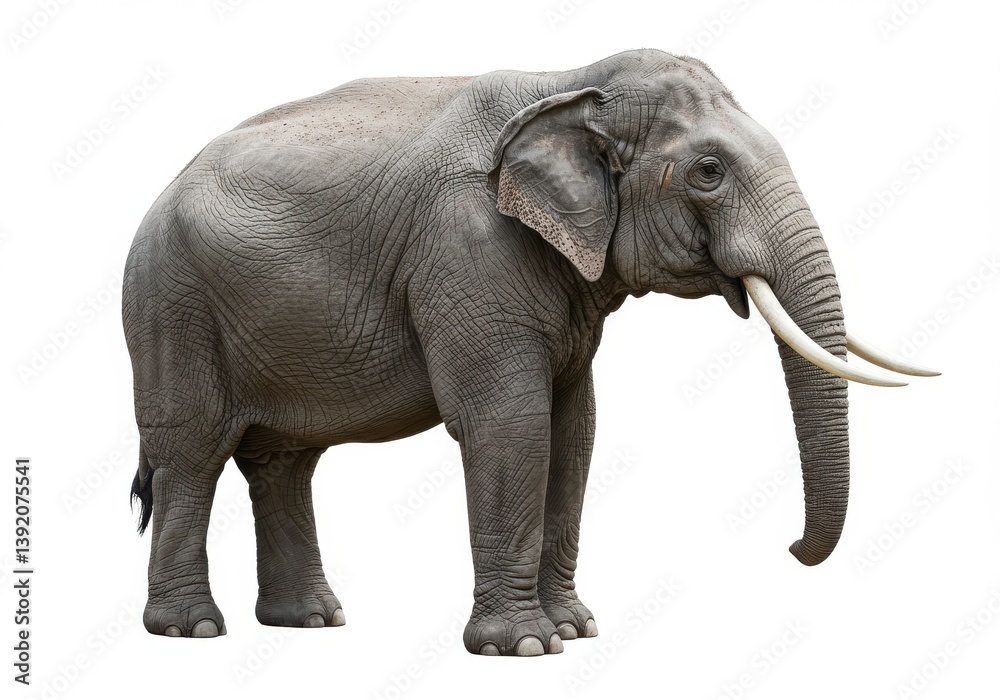 Fototapeta premium Elephant side view realistic detailed