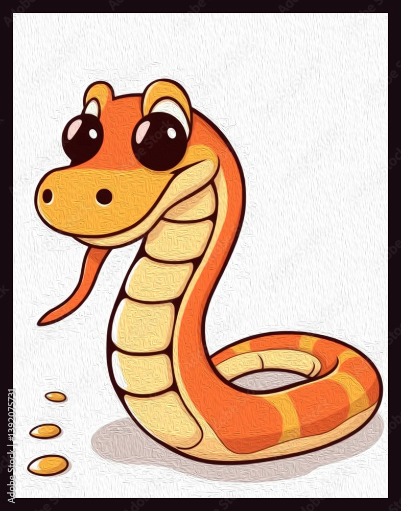 Fototapeta premium Snake . Pattern with oil paint for printing on wall decorations, wallpapers, covers