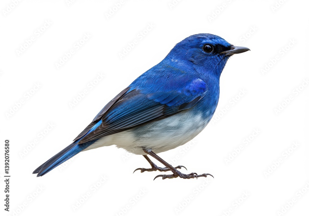 Vibrant blue songbird white underside Vibrant blue songbird white underside