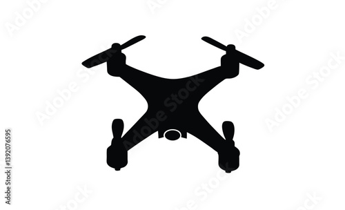 Civilian aerial drone icon silhouette, Civilian aerial drone flat icon for apps and websites 