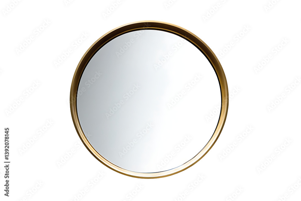 Round Gold Frame Mirror, Modern Minimalist Design, Reflection Round Gold Frame Mirror, Modern Minimalist Design, Reflection