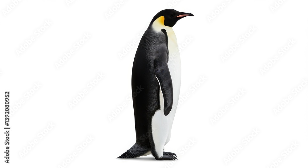 Fototapeta premium Emperor penguin standing upright full