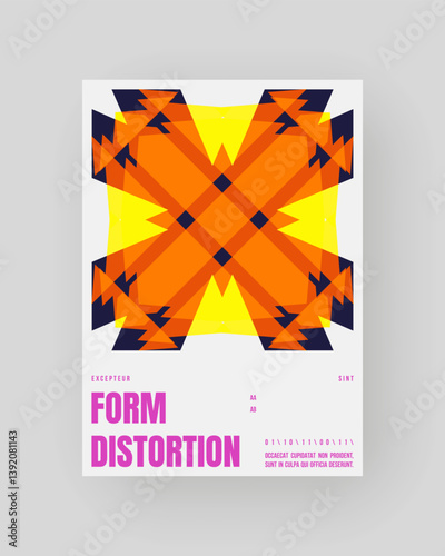 Modern placard Refraction and Distortion Glass Effect form composition