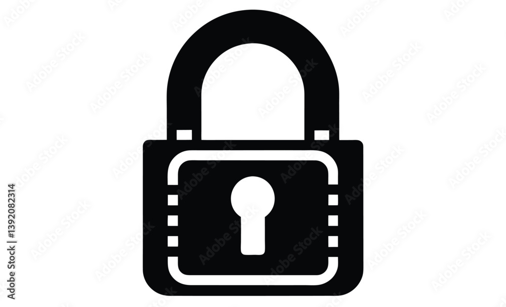 Padlock combination lock icon silhouette, Combination lock or padlock flat vector icon for apps and websites Padlock combination lock icon silhouette, Combination lock or padlock flat vector icon for apps and websites