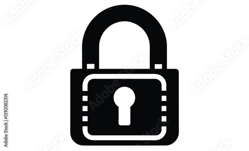 Padlock combination lock icon silhouette, Combination lock or padlock flat vector icon for apps and websites 