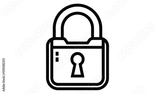 Padlock combination lock icon silhouette, Combination lock or padlock flat vector icon for apps and websites 