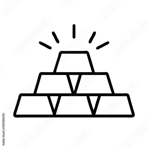 Gold bars stack icon vector illustration for finance investment and wealth management concept design 