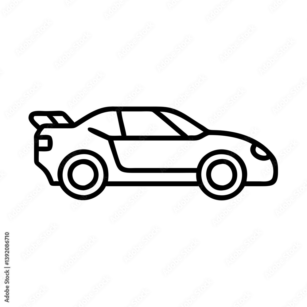 Obraz premium Car outline vector illustration for automotive design and racing themed projects and transportation graphics