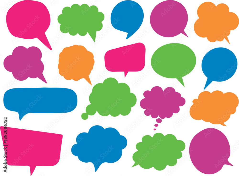 Fototapeta premium Collection of various speech bubbles and thought Bubbles for communication and design