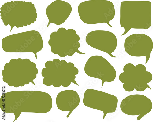 Collection of various speech bubbles and thought Bubbles for communication and design