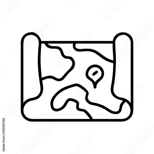 Find treasure location with this old map vector graphic for adventure game or travel guide illustration design