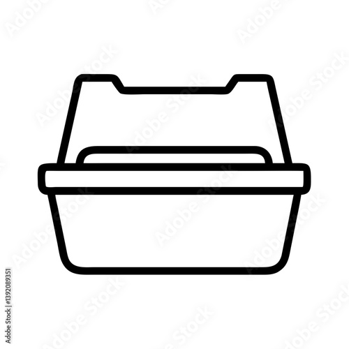 Downloadable styrofoam container vector icon illustration for food packaging and delivery services use 