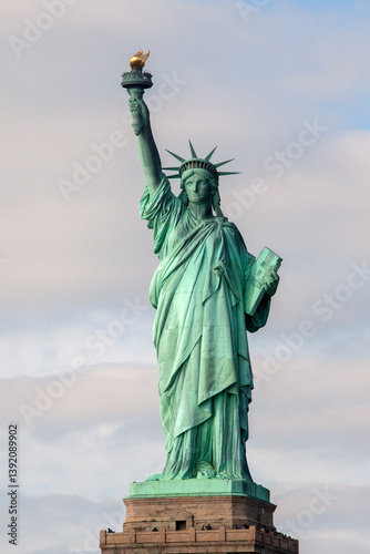 statue of liberty new york, usa .cloudy day