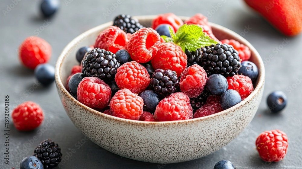 Berries in a bowl with an emphasis on texture Berries in a bowl with an emphasis on texture