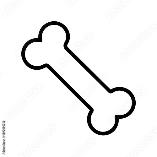 Dog bone outline vector illustration for pet food treat toy and animal care product design projects