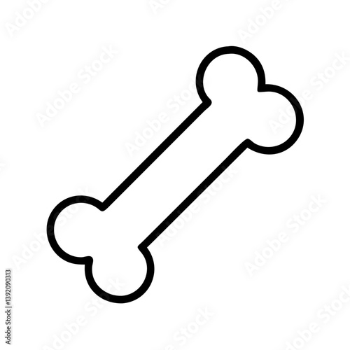 Dog bone vector illustration, pet treat, animal food, outline drawing, simple bone icon, canine chew toy design