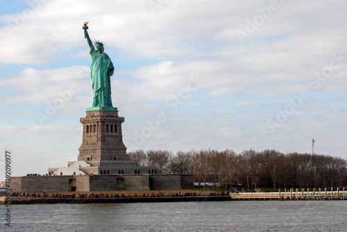 statue of liberty new york, usa .cloudy day
