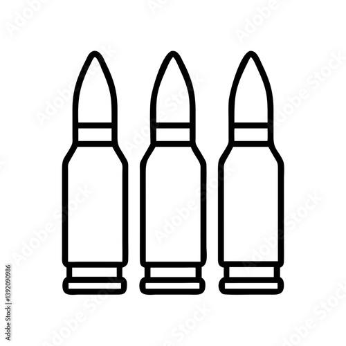 Ammunition bullets firearm cartridge vector illustration for shooting range and gun safety design 