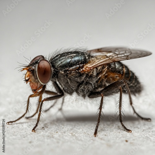 fly on a black background