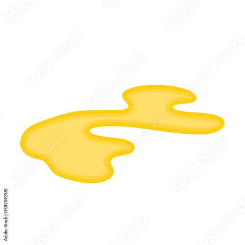 puddle of honey, urine or gasoline liquid. Vector illustration.