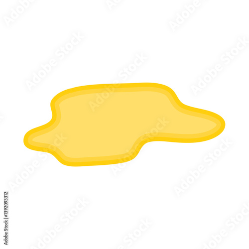 puddle of honey, urine or gasoline liquid. Vector illustration.
