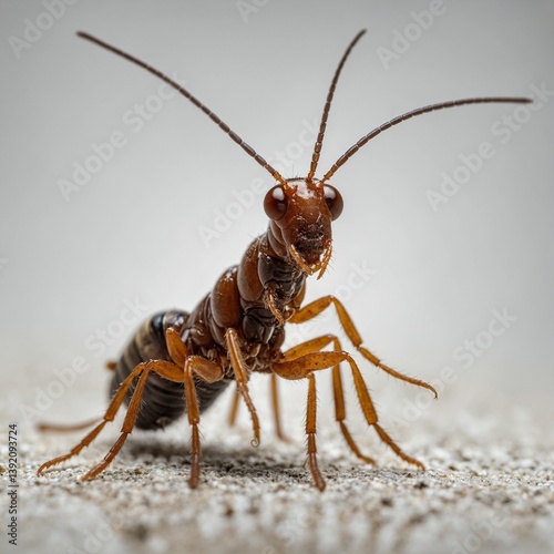 praying mantis on white background