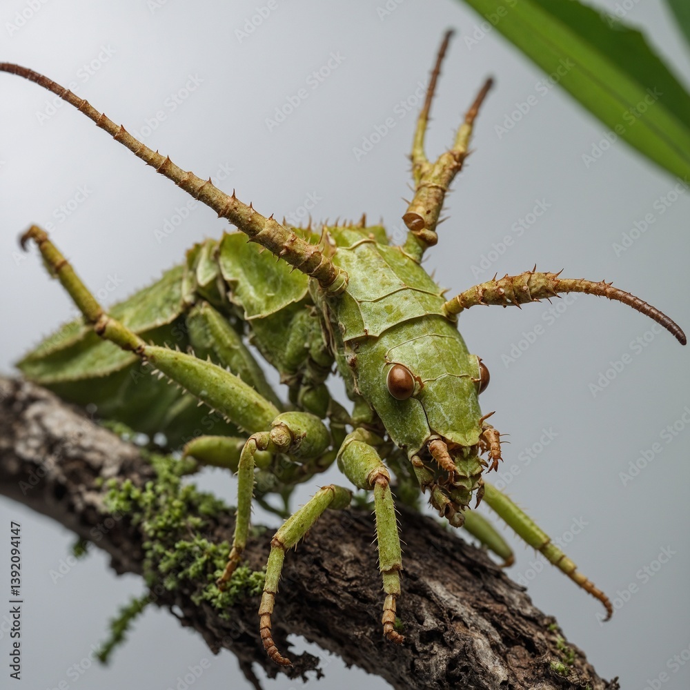 Fototapeta premium green grasshopper on a branch